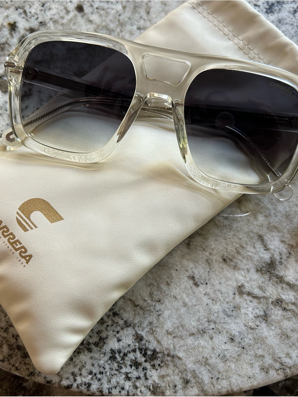 Carrera Clear Frame Sunglasses with Dark Gradient Lenses Brand new, Unisex